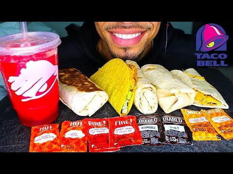 ASMR TACO BELL RATTLESNAKE BURRITO MUKBANG | NEW EATING *BIG BITES* TACOS CHALLENGE | NO TALKING