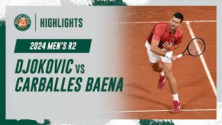 Djokovic vs Carballes Baena Round 2 Highlights | Roland-Garros 2024