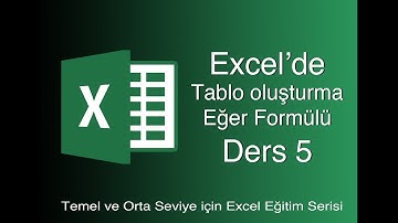 EXCEL DERS 5 - TABLO OLUŞTURMA - EĞER FORMÜLÜ