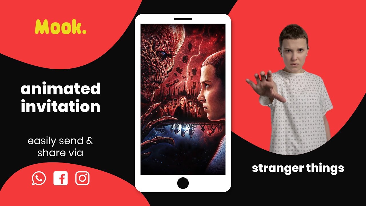 Stranger Things Video Invitation Animated Digital Birthday