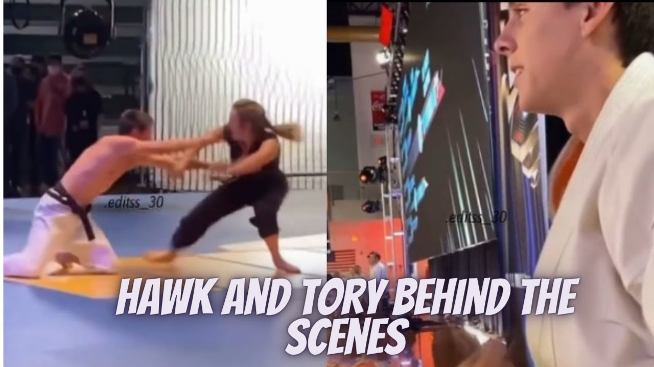 Cobra Kai Hawk And Tory Behind Scenes - YouTube