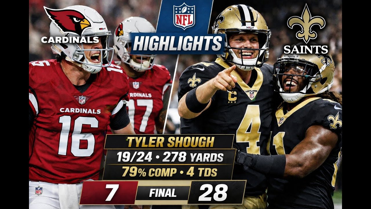 Saints vs Cardinals Highlights | Shough Throws 4 TDs in 7-28 WIN | Madden 26 Franchise SIM