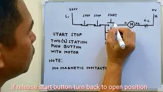 Diagram For Two Station Start Stop With Motor (English Subtitle)