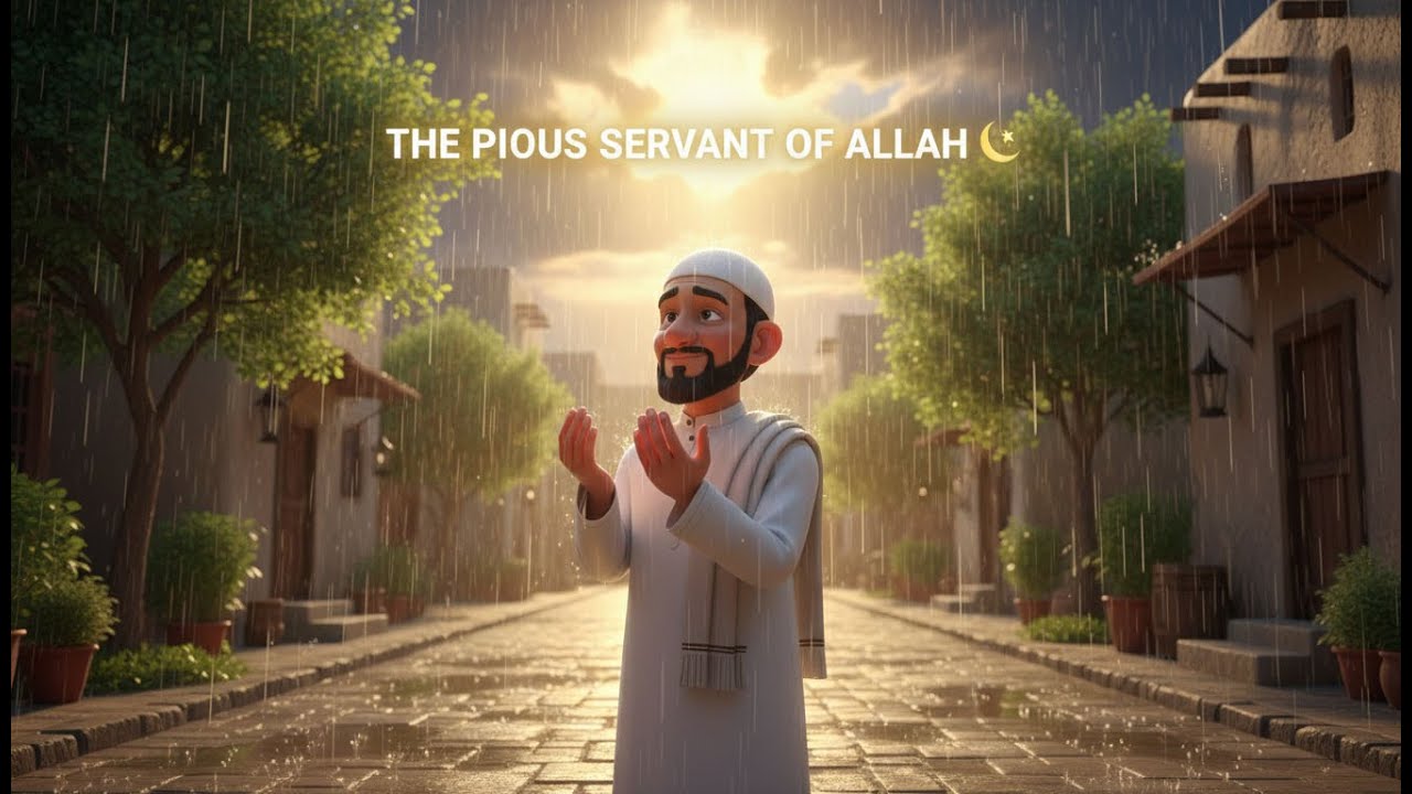 “🌙 The Pious Servant of Allah – Faith, Prayer & Miracle Rain | Islamic 3D Animation Story”