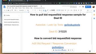 Full Platforms: AB - How to pull bid request response by deal id Guide