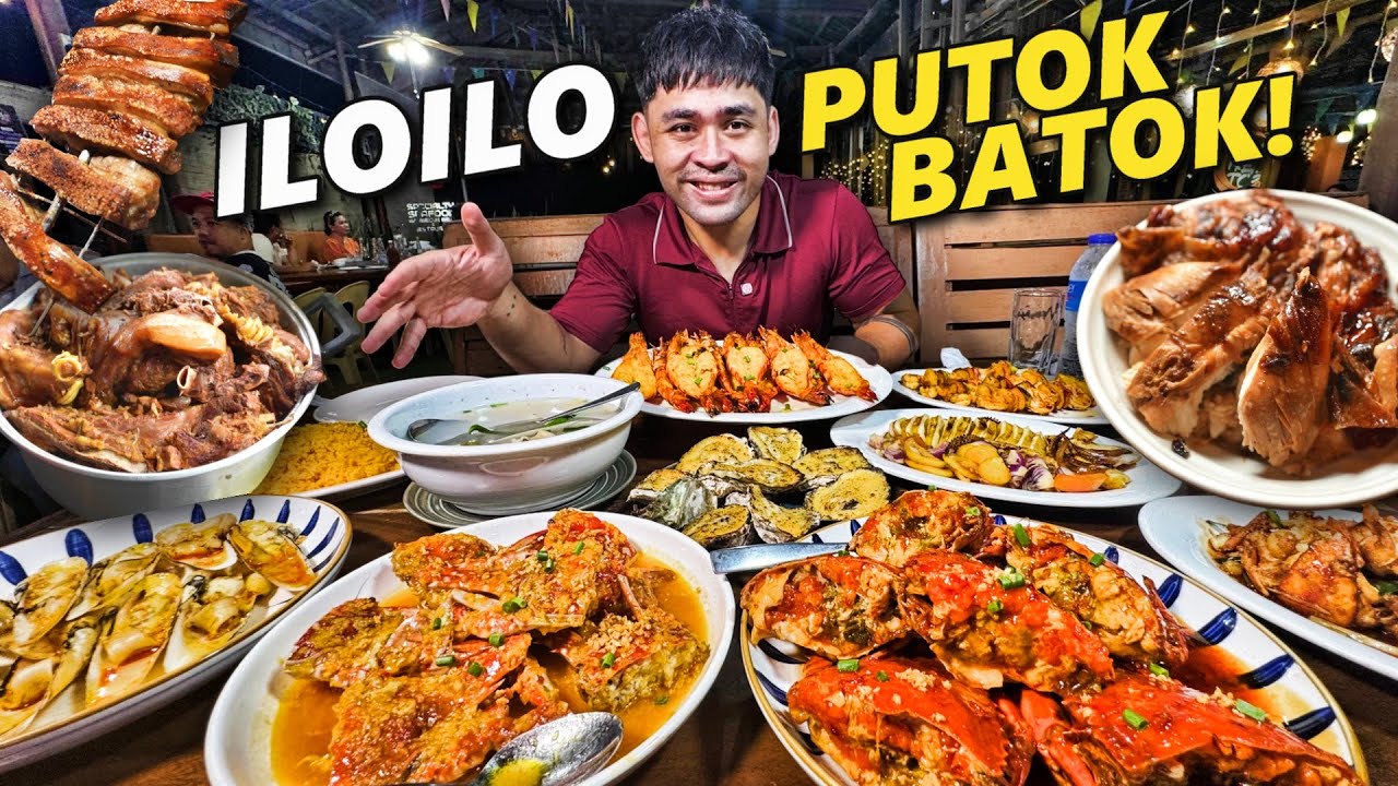 Ilonggo Putok Batok Food Tour! Giant Seafood, Lechon Manok, Pata, Liempo!