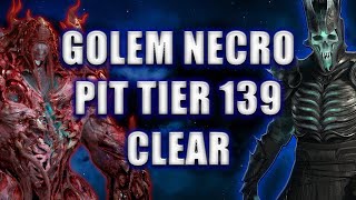 Summon Golem Necro PIT TIER 139 Clear Season 4 | Diablo 4 Necromancer Minion Build #skulm