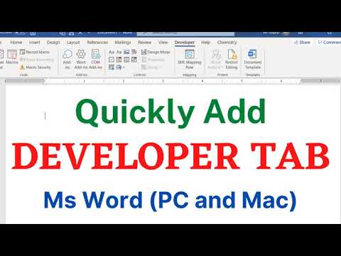 How to add the developer tab in Microsoft Word (Windows and Mac) [2021]