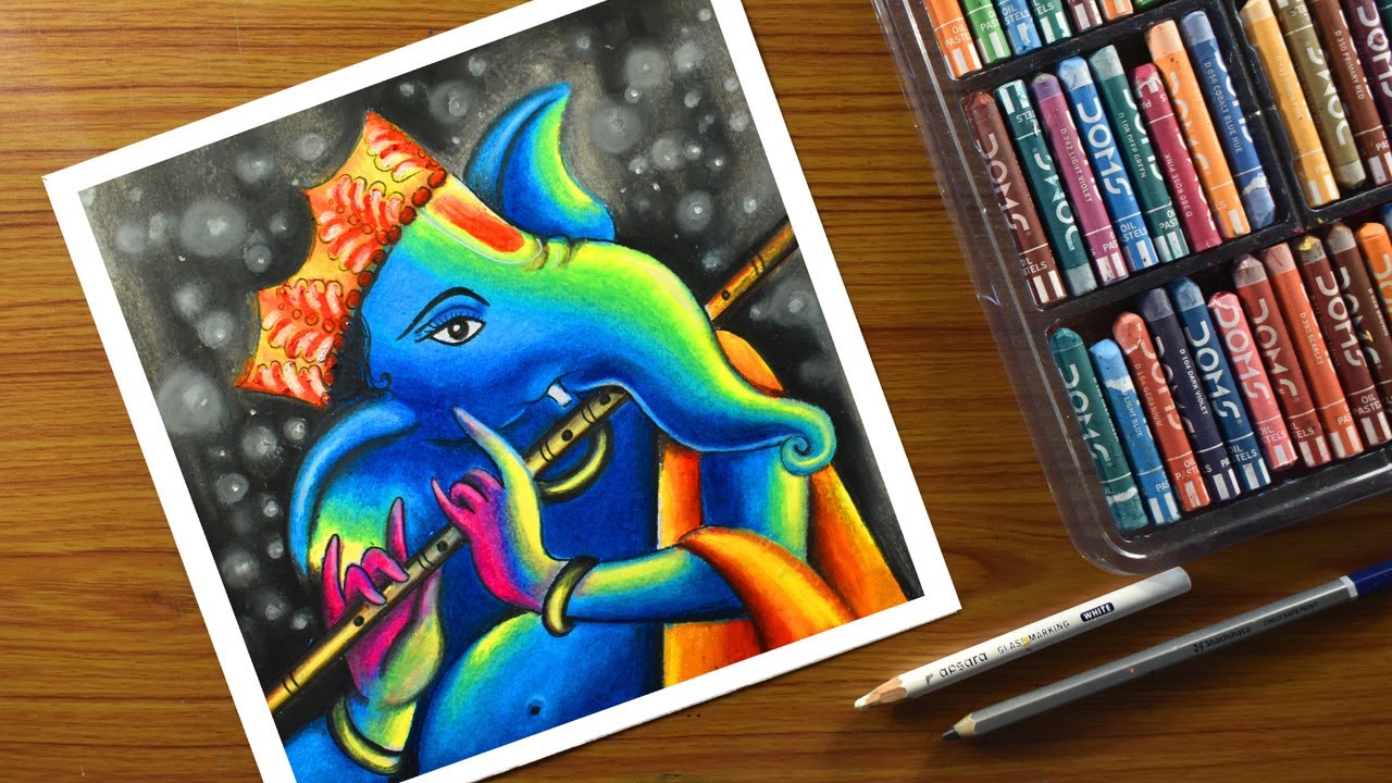 Full 4K Compilation of Amazing Ganpati Drawing Images with Colour ...