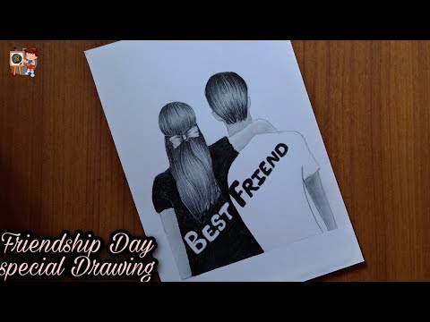 Friendship Day Drawing With Pencil Sketch Best Friend Drawing Friendshipday Youtube