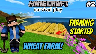 Farming Start Chesa Finnely|| Wheat Farm Is Op Minecraft Survival play Ep:2 #minecraft #roadto3k TFG