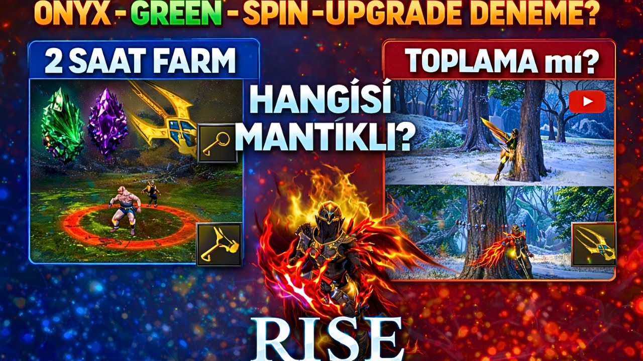 ONYX - GREEN  - SPİN - UPGRADE DENEME ?  2 SAAT FARM - 2 SAAT TOPLAMA HANGİSİ MANTILI ? RİSE ONLİNE