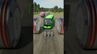 Long City Bus &amp; School Bus vs Hydraulic Crush - BeamNG.Drive