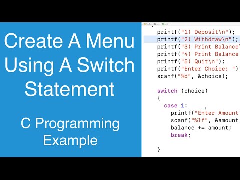 Create A Menu Using A Switch Statement | C Programming Example