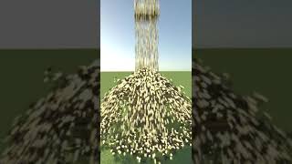 16,384 Minecraft torches but with realistic physics #Shorts