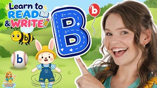 Learn to Read Write Letter B w Silly Miss Lily ABCS Phonics Toddler Learning Kids s