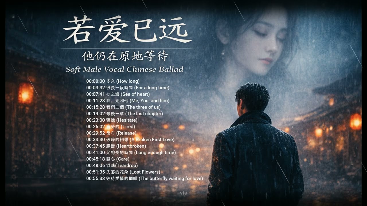 若爱已远｜他仍在原地等待 | Soft Male Vocal Chinese Ballad | 1 Hour