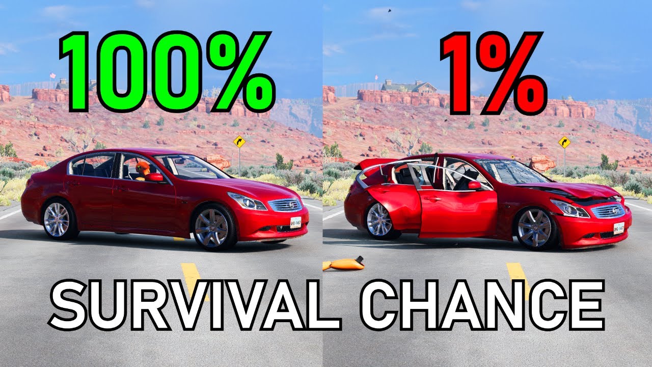 Realistic Survival Chance Crashes #39 (With Dummies) | BeamNG.drive