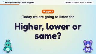 Higher, Lower or Same Hearing Notes Go Up and Down | Music for Kids