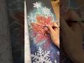 【ASMR】雪の結晶とポインセチアを描く。ー日本画メイキングー #shorts