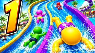 Aquapark.io Gameplay Walkthrough Part 1 | Fastest Water Slide Race! (Android, iOS) screenshot 1
