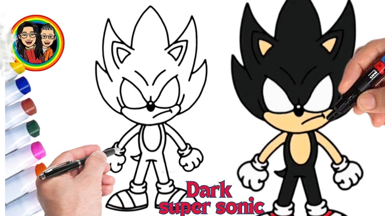 Como DESENHAR o DARK SUPER SONIC - Como DIBUJAR a DARK SUPER SONIC