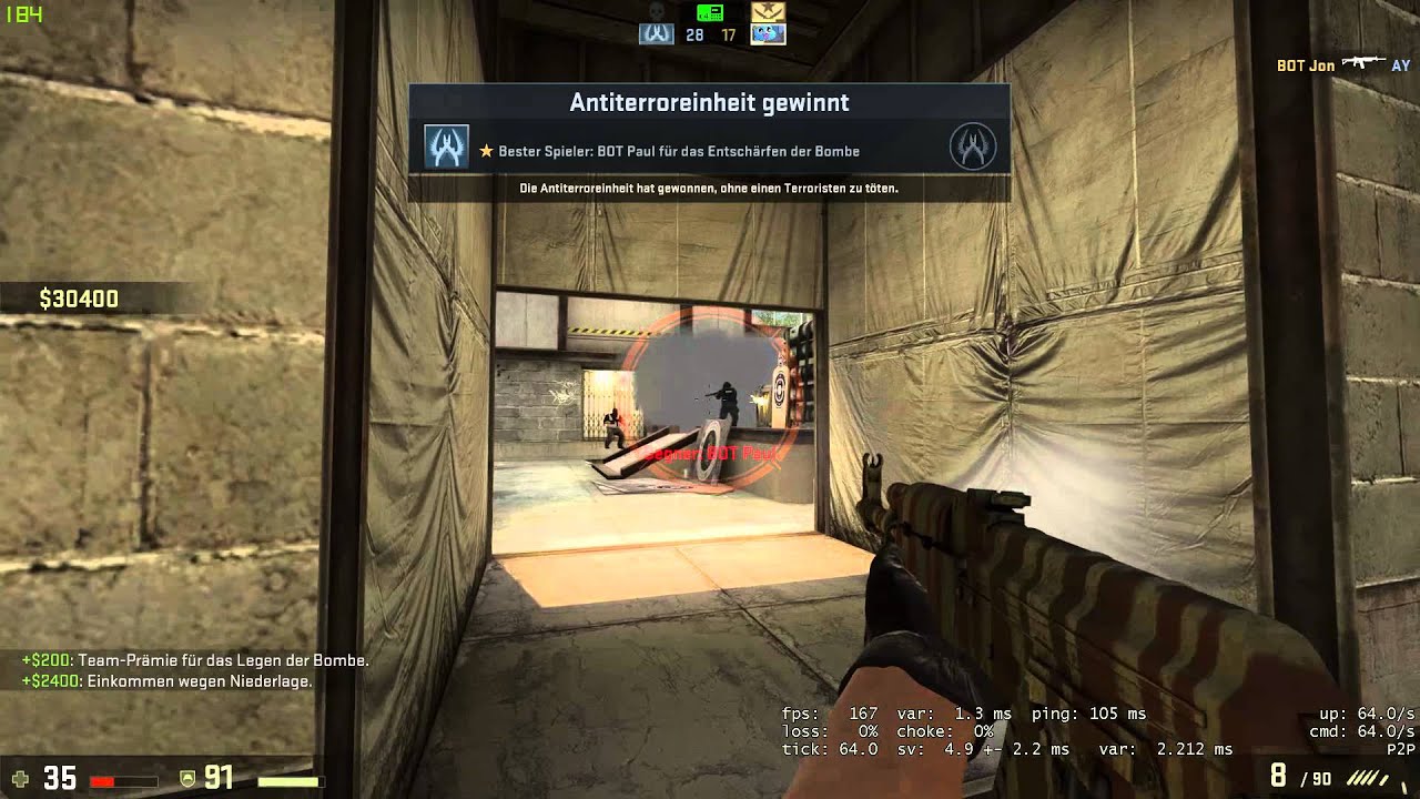 CSGO | Bot makes a ninja defuse