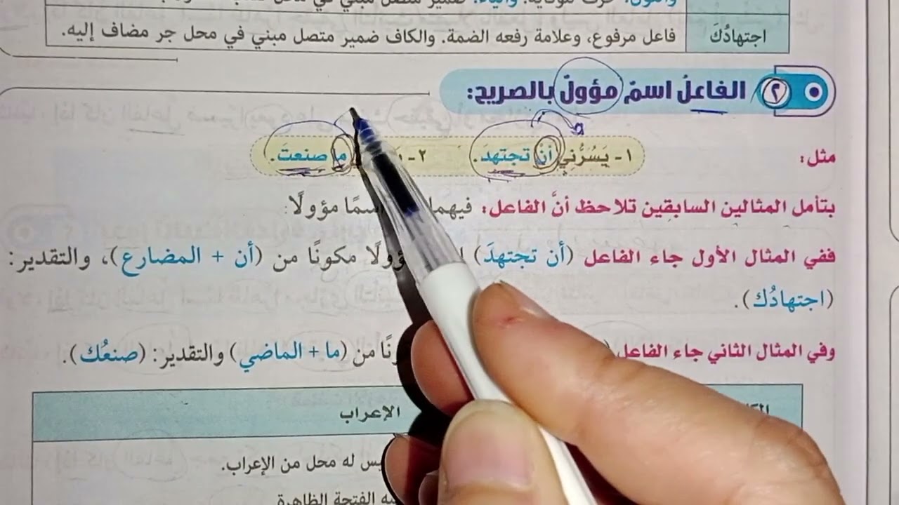 شرح مرفوعات الأسماء (الفاعل)للصف الثاني الإعدادي 2026ترم أول 