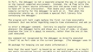 Debugging in Perl