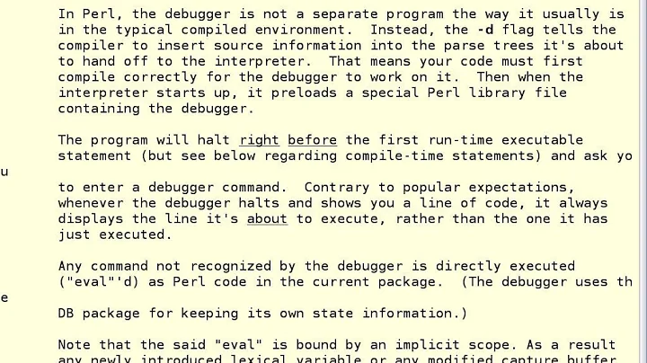 Debugging in Perl