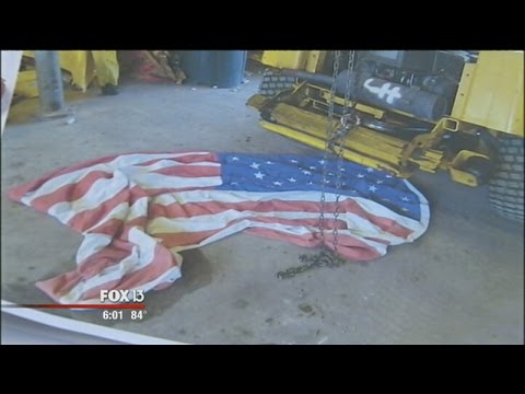 wtvt live radar Mechanic uses flag as drop cloth, refuses to apologize