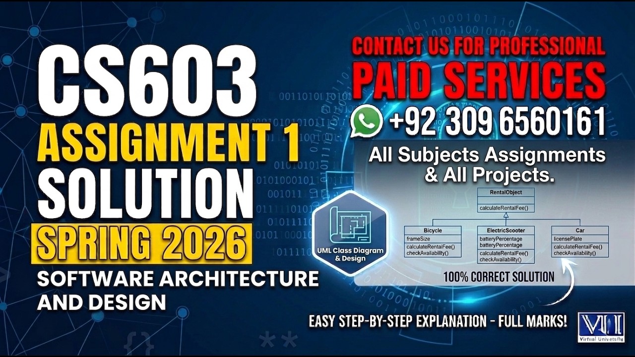 CS603 Assignment 1 Solution Spring 2026 | 100% Correct By VU Bright ...