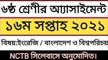 ৬ষ্ঠ শ্রেণীর এসাইনমেন্ট ১৬ম সপ্তাহ ২০২১/Class 6 16th week assignment 2021