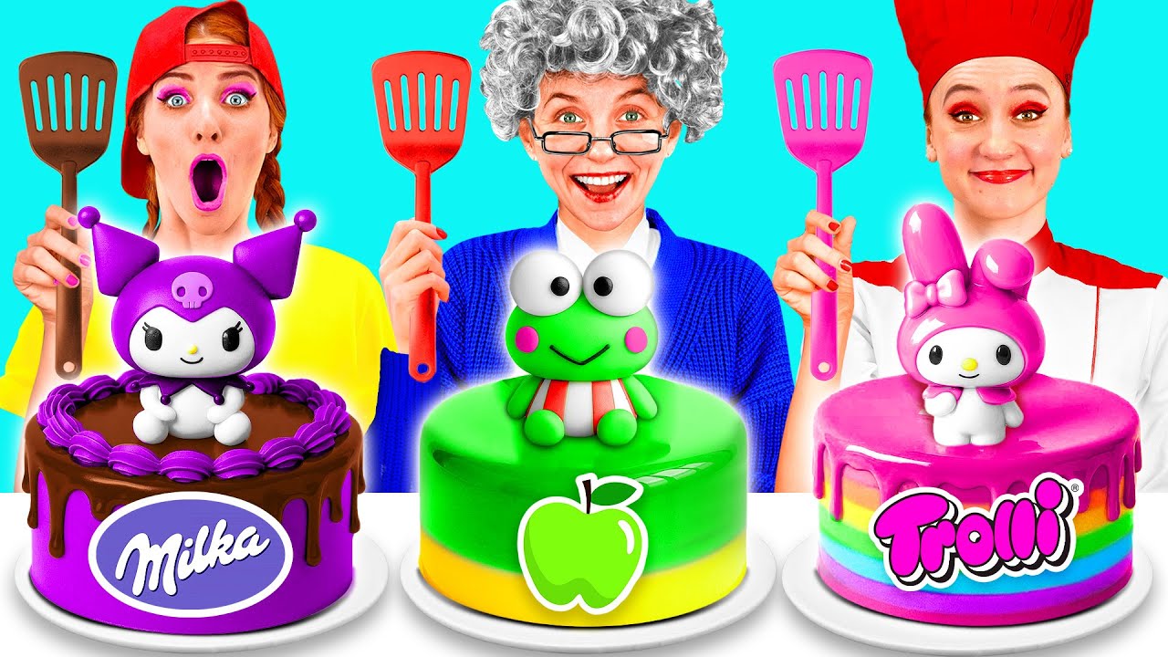 Я против Бабушки Кулинарный Челлендж Укрась Торт | Съедобная Битва от PaRaRa Challenge