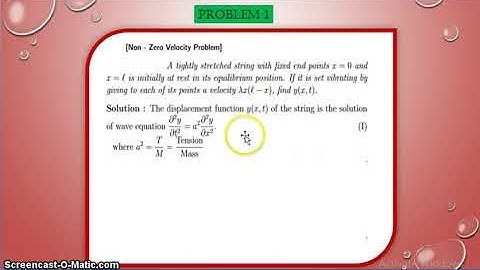 One Dimensional Wave Equation(Non Zero Initial Velocity Problem)