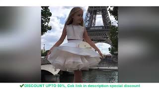 Two Pieces Cute Puffy Girl Princess Dresses Lace Satin Layers Tulle Kids Party Dress Lace Appliques
