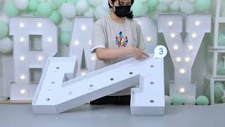3FT Marquee letter light installation/Tutorial (Letter Z) #marqueeletters #partydecorations