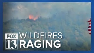 3 wildfires force evacuations in Tooele, Box Elder counties, with another visible above Farmington