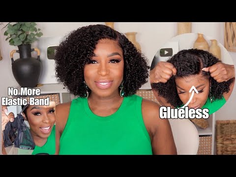 Game Changer! *NEW UPGRADED 3D DOME CAP 100% Glueless Wig | Natural Coily Curly Bob Wig For Summer