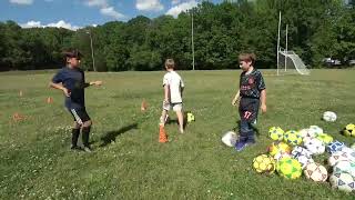 Anthony, Ricky, George, Anthony, Angelina, soccer training 05/01/2024