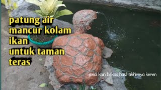 membuat air mancur kolam ikan hias|kolam hias di taman teras rumah