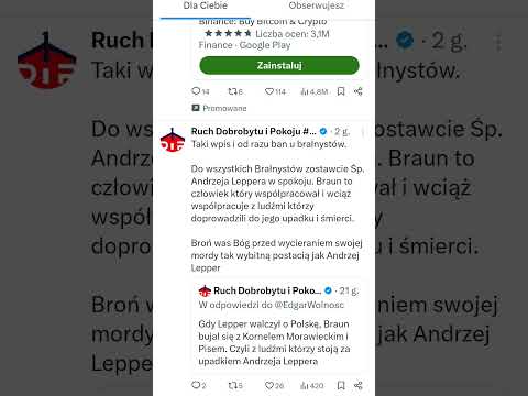 Wpis Ruchu dobrobytu i pokoju na platformie x #macia#polskapolityka# #wybory #ruchdobrobytuipokoju