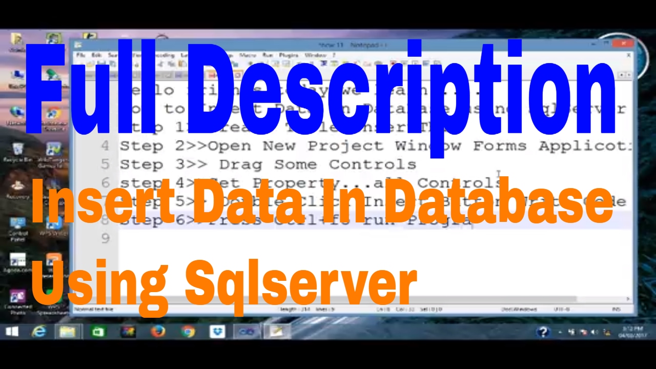 Sql Training Course - Data Insert In Database SQL Server Credit loan ...