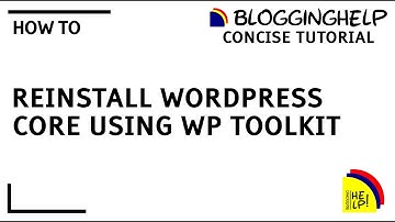 How to reinstall WordPress core files in WordPress using WordPress Toolkit