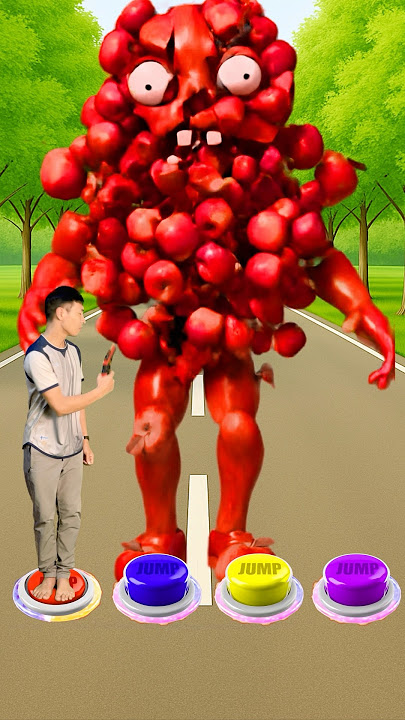 I jump on button colour to Pac Man, zombie, dinosaur, scary teacher #shorts #youtubeshorts