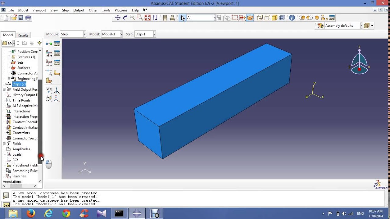 abaqus beam analysis tutorials - YouTube