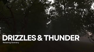Drizzles and Thunder | Afternoon Rain Serenade - 8 Hour Rain White Noise