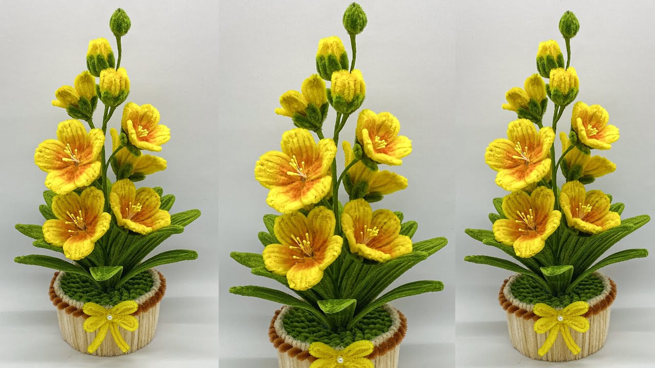 DIY | Tutorial Cara membuat Bunga Dari kawat bulu Yang Mudah | Pipe cleaner flower pot