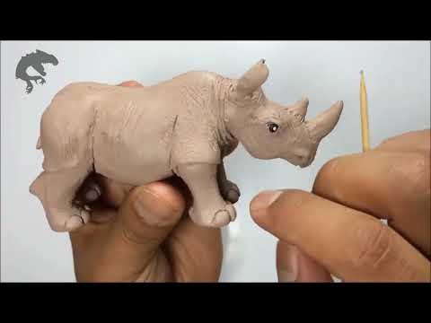 How to make a RHINOCEROS with plasticine or clay in steps - My Clay World