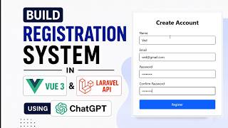 Part 5 - Build a Registration System in Vue 3 & Laravel API Using ChatGPT (Step-by-Step) screenshot 1